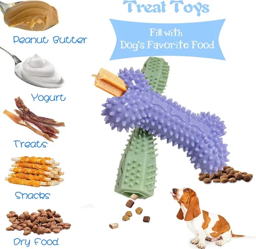 Miniatura 4 de Paquete de 4 juguetes para cachorros de 2 a 8 meses, juguete masticable para perros pequeños, juguetes de dentición para limpiar los dientes