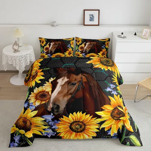 Miniatura 44 de Erosebridal Juego de ropa de cama de oso marrón, juego de edredón de animales de safari en el bosque, acuarela con relleno de edredón de vida