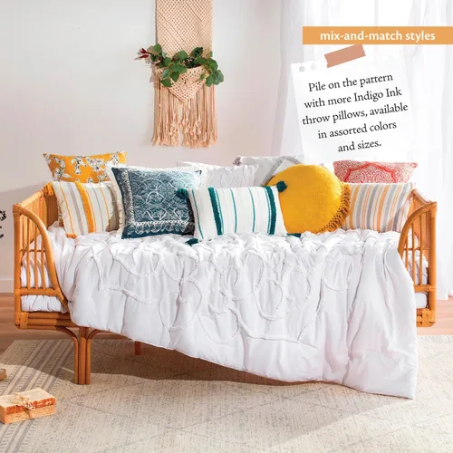 Miniatura 8 de Indigo Ink - Almohada decorativa, almohada de rayas acolchadas con borlas, almohadas decorativas para sofá o cama, decoración bohemia para el hogar