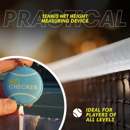 Miniatura 4 de Scoring Right Net Checker - Cinta métrica de altura de red para tenis y llavero Azul