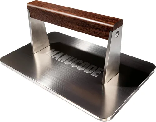 Prensa de tocino de acero inoxidable, peso de cocción pesado de 3.2 libras, ideal para parrilla superior plana, accesorios de plancha para sellar