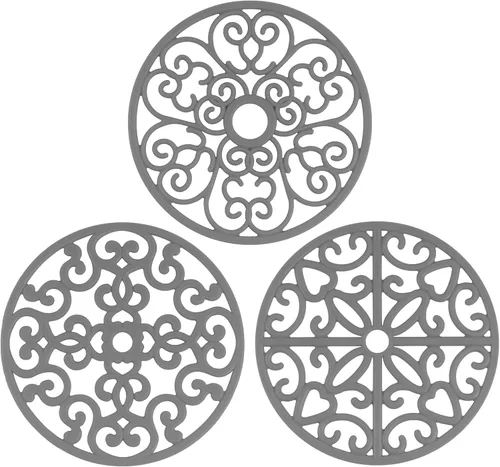 Miniatura 8 de CHEFBEE Juego de 3 salvamanteles de silicona, flexible, antideslizante, resistente al calor, moderno juego de salvamanteles para platos calientes