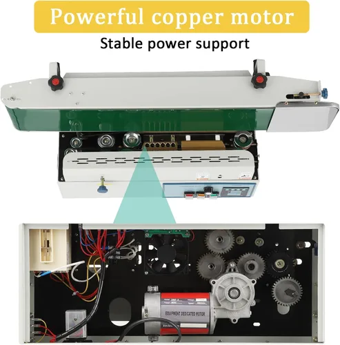 Miniatura 5 de Takywep Sellador de banda continua FR900K - Sellador horizontal automático de 110 V con control de temperatura digital para bolsas de plástico