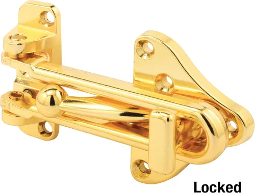 Miniatura 4 de Prime-Line U 11315 - Protector de puerta con cerradura auxiliar de alta seguridad, acabado de latón (paquete individual)