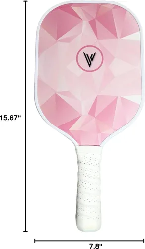 Miniatura 8 de Paletas de pickleball de fibra de carbono con cojín cómodo agarre de paleta de polipropileno con núcleo de panal de abeja de agarre ligero Rosa