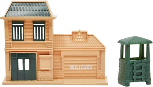 Miniatura 5 de BLUE PANDA Juego de 300 figuras de acción del ejército con bolsa con cremallera, soldados de plástico rojo, plateado, bronceado y verde con tanques