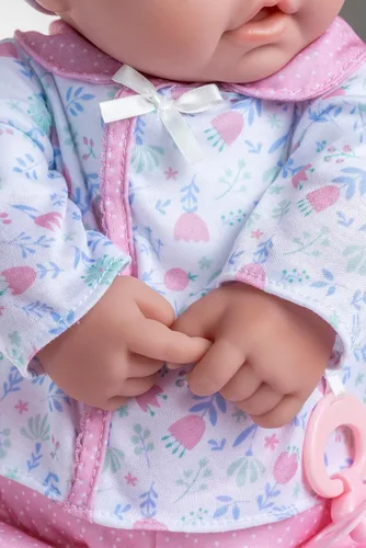 Miniatura 4 de JC Toys La Baby Caucasian - Muñeca bebé pequeña de cuerpo suave de 20 pulgadas Lavable Traje floral rosa extraíble con sombrero, chupete y Rosa