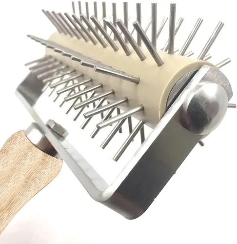 Miniatura 3 de Time-Saver - Rodillo para masa de pizza con mango de madera, para pizza, galletas, pasteles, pasteles, masa de pan (acero inoxidable)