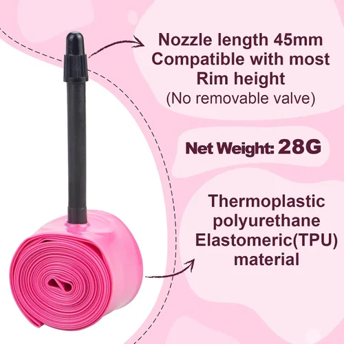 Miniatura 2 de WEEROCK Bike TPU Inner Tubes 20 x 1.5-2.1/26/27.5 x 1.9-2.5/29 x 1.9-2.5 Super Light Presta Valve 45MM Inner Tubes for 20 26 27.5 29 Inch Bicycles