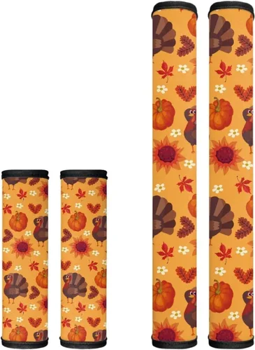 Miniatura 35 de Juego de 4 fundas para manijas de microondas con diseño de rayas de vaca tribal, azteca, decoración de cocina, antideslizantes, a prueba