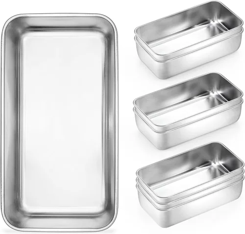 Miniatura 20 de Onader Molde para pan para hornear, sartén profunda de acero inoxidable de 9 x 5 pulgadas