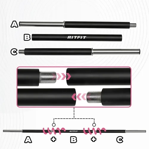 Miniatura 6 de RitFit Adjustable Barbell Weight Set for Weightlifting and Strength Training in Home&Gym