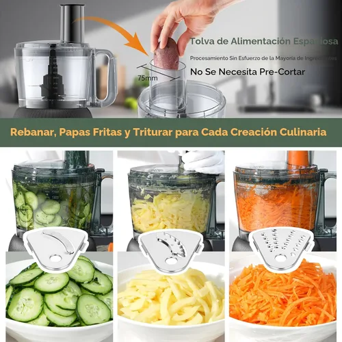 Miniatura 2 de Combo de procesador de alimentos y licuadora, picadora de alimentos de 88 onzas para carne, verduras y masa, licuadora de tarro de vidrio de 70