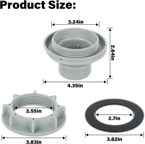 Miniatura 2 de Kit de arandela de tuerca de conector roscado para piscina 10744 10256 10255 para Intex sobre el suelo, pieza de repuesto para conector de manguera