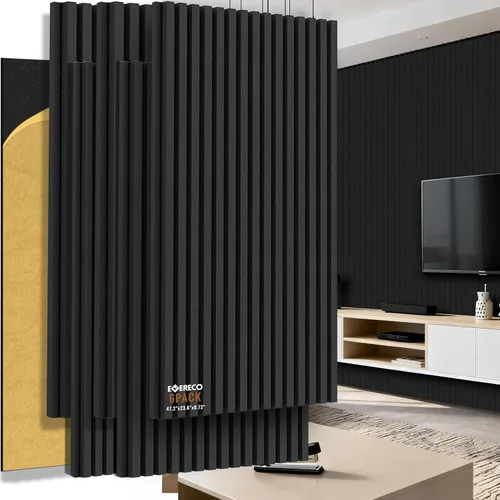 Miniatura 12 de EVERECO Paquete de 12 Paneles Acústicos Grandes, 47.2×23.6×0.4 pulgadas, Paneles Insonorizantes para Pared, Adecuados para Sala de Transmisión
