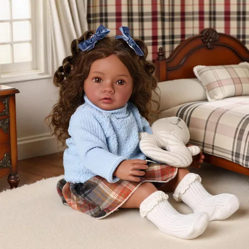 Miniatura 8 de BABESIDE Muñecas realistas de bebé Reborn de niña negra, cuerpo de vinilo suave de 20 pulgadas, muñecas de bebé recién nacidas hechas a mano