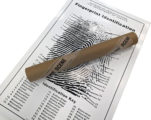 Miniatura 2 de Crime Scene Tabla de huellas dactilares, tamaño del póster 24 x 36 pulgadas