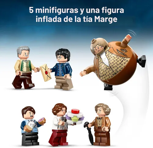 Miniatura 5 de LEGO Harry Potter Privet Drive: La Visita de la Tía Marge Juguete para Niños - Rincón de libros para construir y decoración de habitación para niños