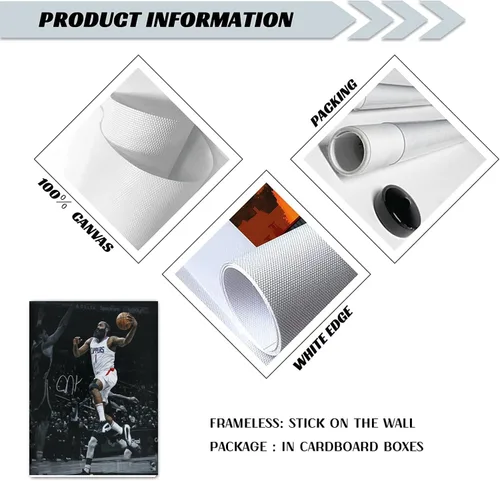 Miniatura 32 de Póster firmado de la superestrella de baloncesto Victor Wembanyama para niños, para la habitación de los fanáticos, decoración de pared, pósteres