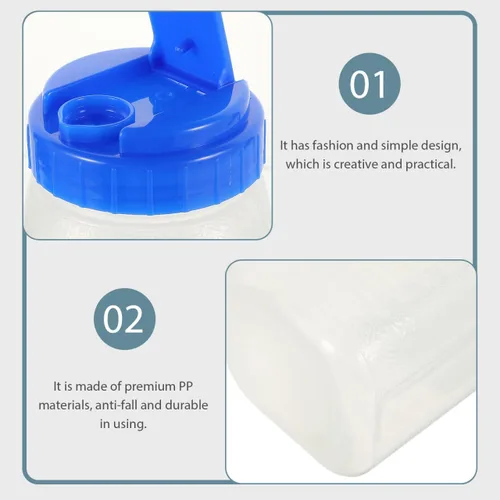 Miniatura 4 de Botella de agua fría de plástico grande de 64 onzas con tapa, contenedor portátil de almacenamiento de jugo y leche para uso en el hogar fitness al