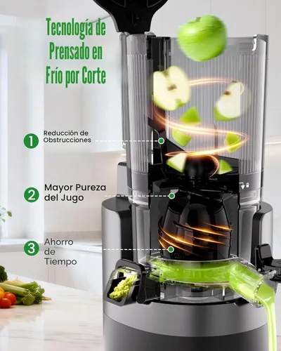 Miniatura 7 de Máquinas exprimidoras, exprimidor de prensa en frío con canal de 6 pulgadas de ancho, exprimidor de masticación lenta de alto rendimiento de jugo
