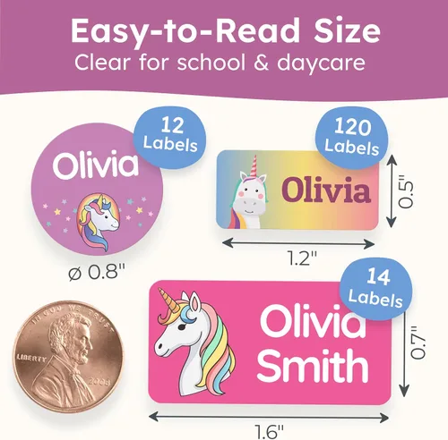 Miniatura 6 de Etiquetas de nombre personalizadas para la guardería para niños verdes [50 piezas] - Adhesivos de nombre resistentes al agua para la escuela