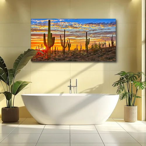 Miniatura 6 de Lienzo decorativo de pared para sala de estar, cactus y plantas, pintura de paisaje, baño, decoración de pared, listo para colgar, decoración