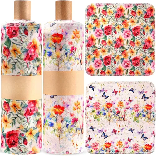 Miniatura 25 de Redbaker 50 piezas de toallas de papel reutilizables, paños de algodón reutilizables sin papel, toallas de papel absorbentes lavables para inodoro