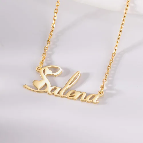 Miniatura 4 de TinyName - Collar con nombre, personalizable, chapado en oro de 18 quilates, para mujer