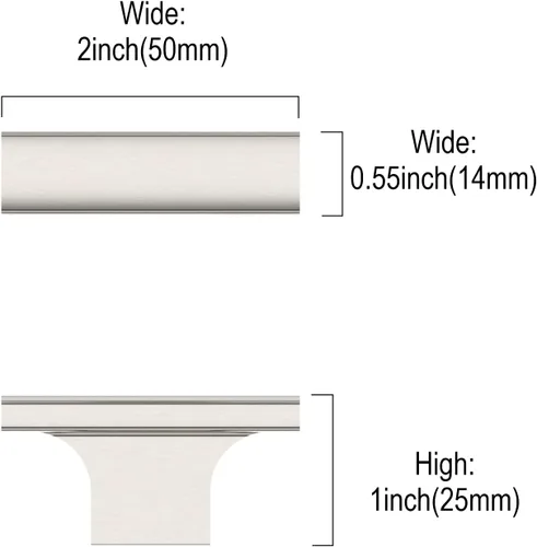 Miniatura 3 de Asidrama - Paquete de 10 manijas para gabinete de cocina color níquel satinado cepillado, manijas de zinc para gabinete, accesorios para gabinetes
