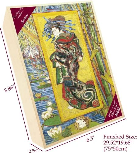 Miniatura 2 de Rompecabezas de madera para adultos, 1000 piezas japonesas: pintura de Oiran cortesana por Vincent Van Gogh Juguetes Regalos Arte Coleccionables