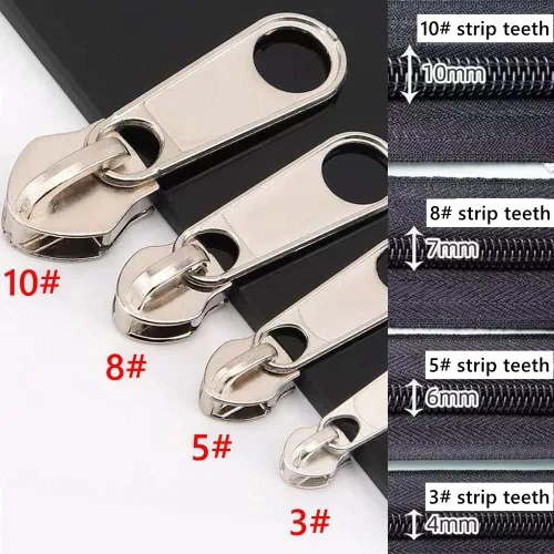 Miniatura 5 de Juego de accesorios de reparación de cremallera metálica de 48 piezas, kit de costura para bricolaje con deslizador, retenedor, inserto de caja
