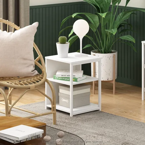 Miniatura 10 de Furinno Classic - Mesa auxiliar con cajón, paquete de 1 unidad, americano