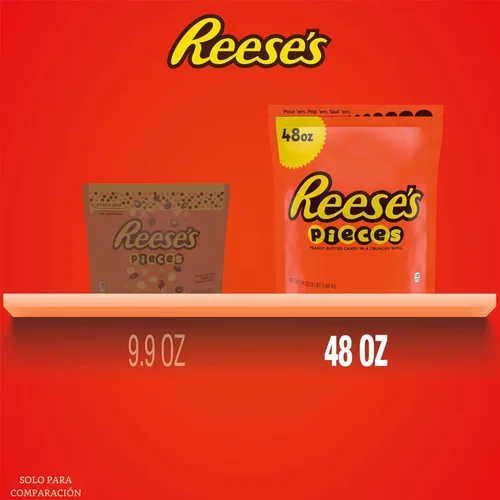 Miniatura 4 de Reese's Pieces - Mantequilla de maní en una cáscara crujiente, bolsa de golosinas a granel, 48 onzas