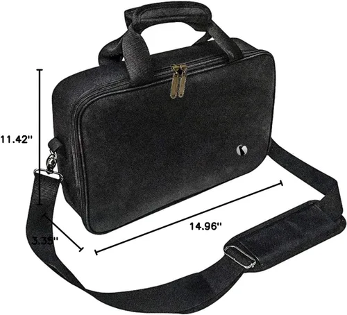 Miniatura 9 de Red Suricata Hielera delgada aislada, ultrafina, plana, pequeña bolsa de almuerzo para 10 latas de bebidas, 2 paquetes de hielo reutilizables Negro