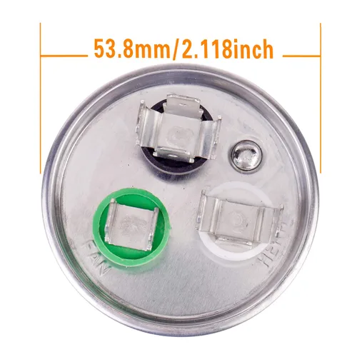 Miniatura 2 de 40/5 uF 40+5 MFD ±6% 370V/440V CBB65B Condensador de CA de Doble Funcionamiento Redondo de Reemplazo 40 5 uF MFD 370 440 Voltios VCA para Arranque