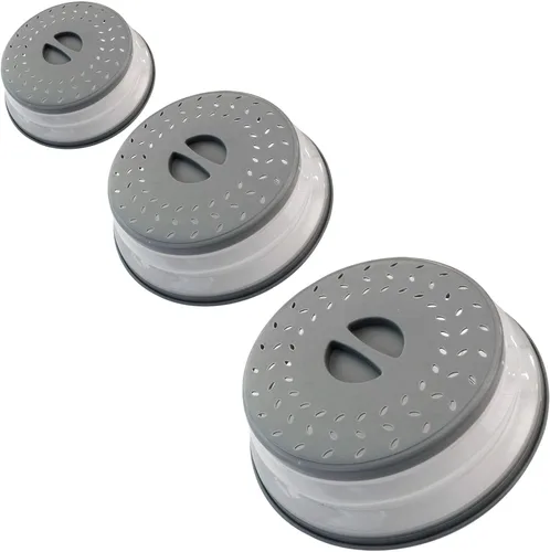 Miniatura 40 de Cubierta plegable contra salpicaduras para microondas, 10.5 pulgadas, apta para lavavajillas, cubierta de placa para microondas con ventilación