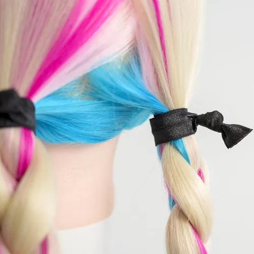 Miniatura 5 de MEEDEE Paquete de 100 lazos para el cabello, color negro, sin pliegues, nudos suaves para mujeres, sin daño, adecuado para colas de caballo, yoga