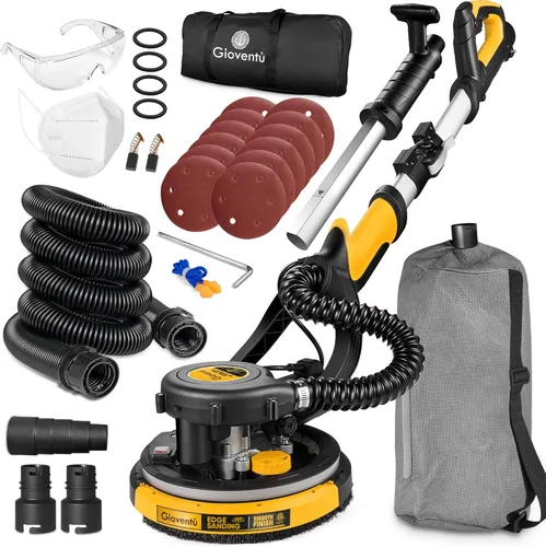 Lijadora de paneles de yeso, potente lijadora eléctrica de paneles de yeso de 780 W con accesorio de vacío, absorción automática de polvo, lijadora