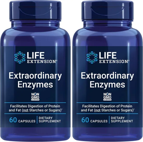 Miniatura 10 de Life Extension Extraordinary Enzymes, Digestive Health Support, Nutrient Absorption, Digestive enzymes, Non-GMO, 60 Capsules