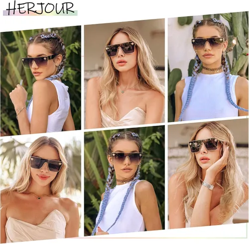 Miniatura 2 de Allarallvr Gafas de sol cuadradas de gran tamaño para mujeres hombres vintage de moda clásica gafas de sol de sol para mujer AR82087