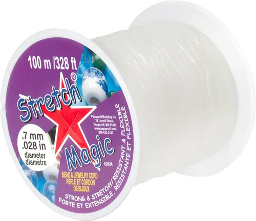 Miniatura 34 de Cordón elástico para cuentas Stretch Magic – Color negro, 0.6mm de diámetro, 100 metros (328 pies) - Fácil de anudar, cuerda fuerte y elástica