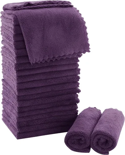 Miniatura 17 de MOONQUEEN Juego de Toallitas Ultra Suaves Premium - 12 x 12 pulgadas - Paquete de 72 - Secado Rápido - Paños de Baño de Terciopelo Coral Altamente