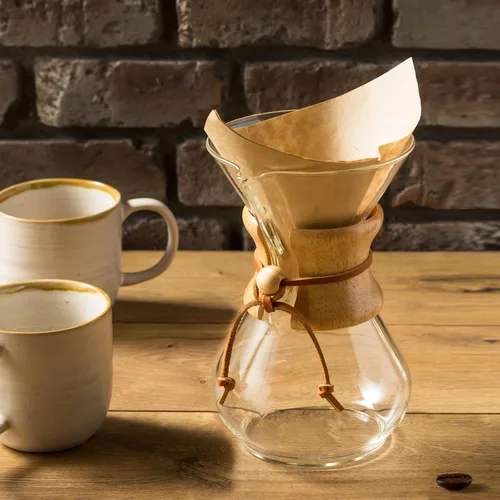 Miniatura 6 de Subjectthree - Juego de cafetera de vidrio para verter sobre 6 tazas con filtro reutilizable, fácil de limpiar para camping, oficina, cafeterías