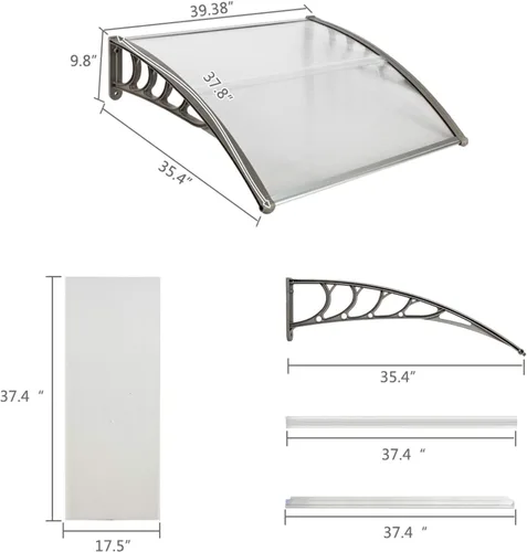 Miniatura 2 de Toldo para ventana y puerta con dosel, toldo moderno de policarbonato para puerta delantera, toldo para patio con dosel para ventana y puerta, Toldo