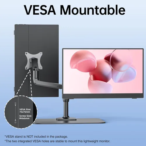 Miniatura 3 de VisionOwl Monitor portátil de 15.6 pulgadas 1080P FHD 85% sRGB segunda pantalla, USB-C HDMI HDR FreeSync Monitor de viaje para laptop, MacBook, PC