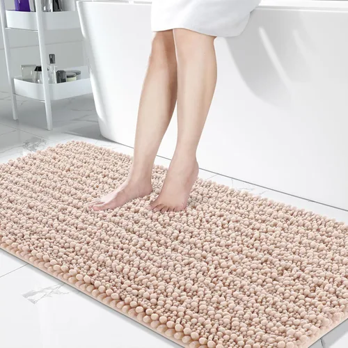 Miniatura 43 de Yimobra Alfombras de Baño Antideslizantes Lavables - Alfombra de Baño de Chenilla Ultra Suave Absorbente, Alfombra Peluda de Secado Rápido para Negro