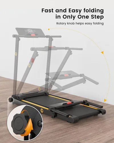 Miniatura 4 de UREVO Treadmill with Standing Desk Workstation, Walking Pad Treadmills for Home Office, Under Desk Compact Design Treadmill with HIIT Programs, Negro