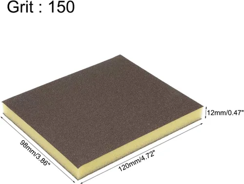 Miniatura 2 de uxcell Bloques de esponja de lijado de grano medio de 150 granos para cocina de metal, paneles de yeso, madera, 8