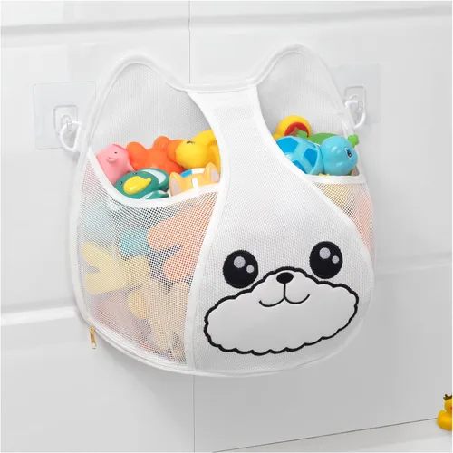 Austion Almacenamiento de juguetes de baño de 3.2 galones colgante para bañera de niños - Organizador de baño con cremallera, secado rápido y